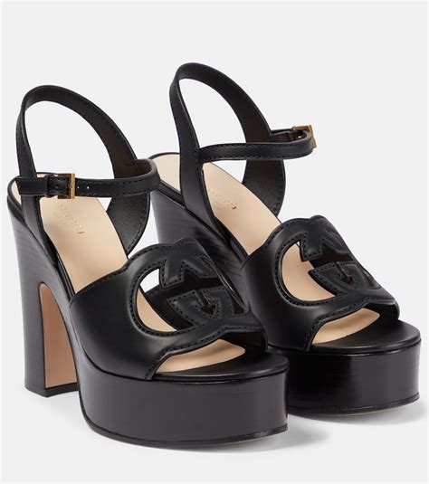 gucci interlocking g sandals|gucci cutout platform heeled sandals.